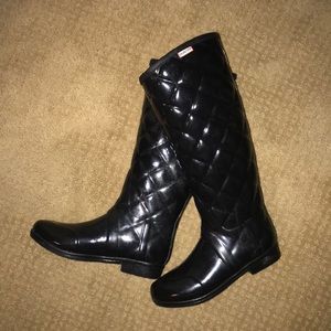 Black HUNTER rain boots